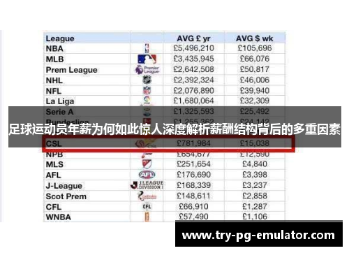 足球运动员年薪为何如此惊人深度解析薪酬结构背后的多重因素